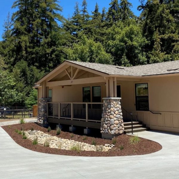 Chp Government Housing In Big Sur, Ca. Modular Construction With Garage, Carports, And Paved Driveway. Nestled In The Forest.