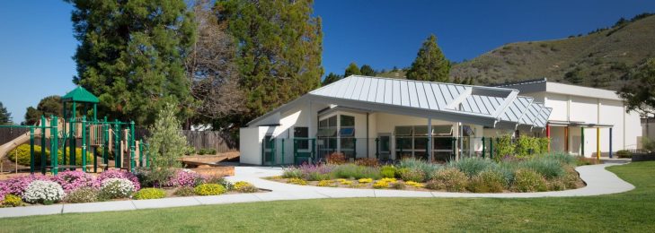 A school constructed with green building trends in mind.